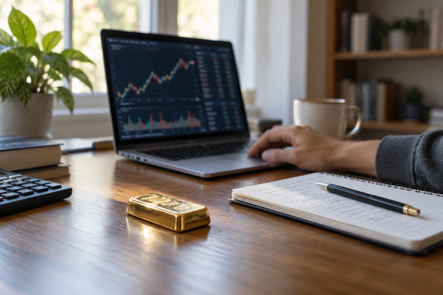 Emas fisik dan grafik pasar untuk membandingkan pilihan investasi